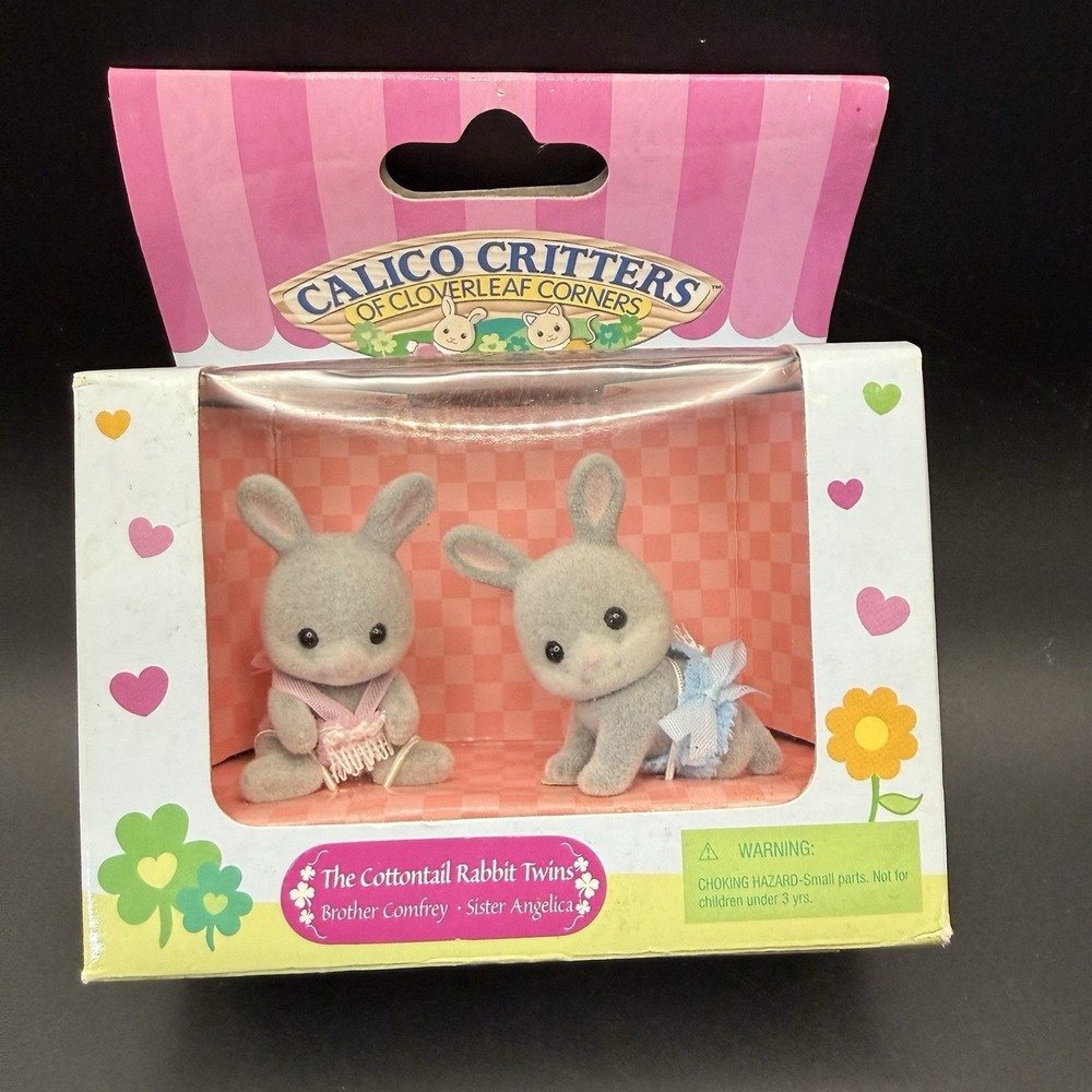 Calico Critters Cottontail Rabbit Twins CC1629 Unopened Vintage 2000 Boy Girl